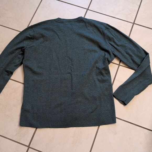 Smartwool Brookline Crew Neck Sweater Green Nylon Merino Wool blend size L - Picture 8 of 9